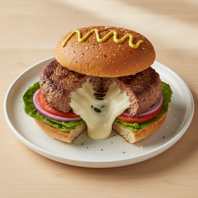 Mozzarella Stick Stuffed Burger
