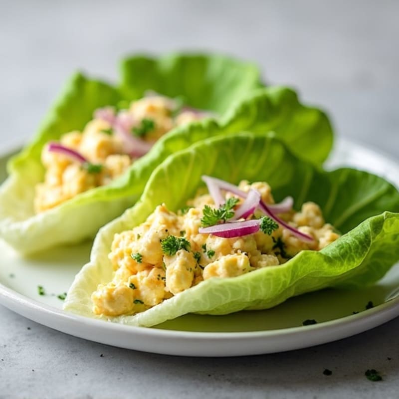 Creamy Egg Salad Lettuce Wraps