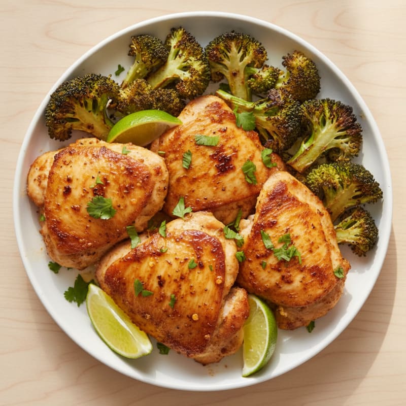 Chili-Lime Chicken Thighs with Roasted Broccoli