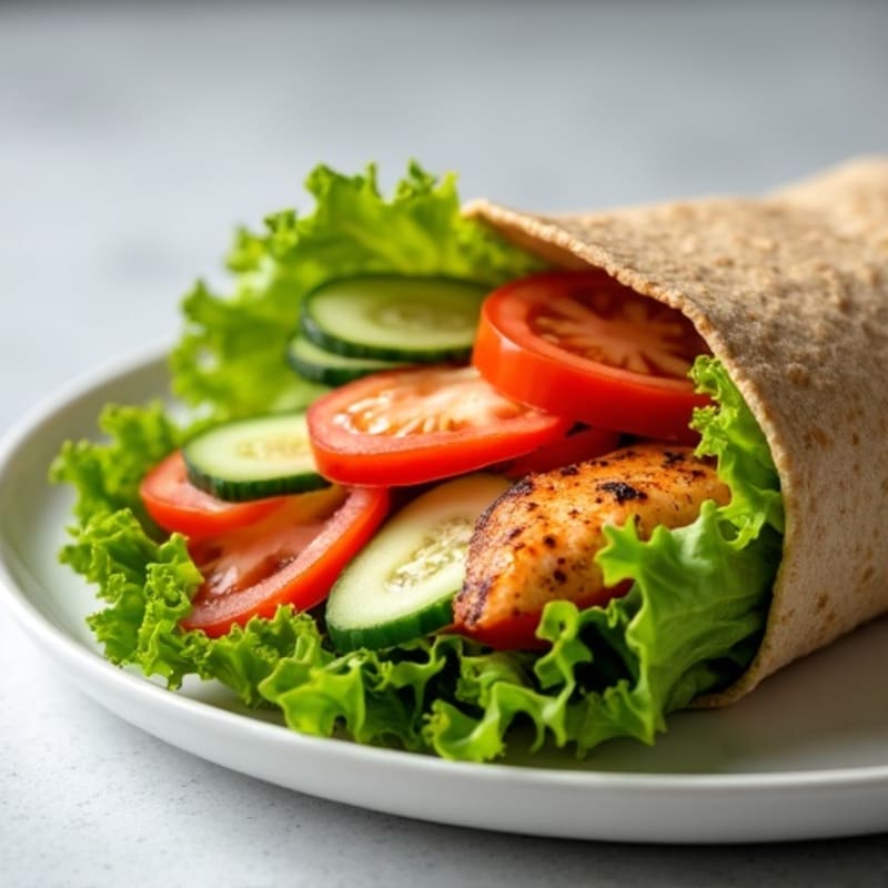 Flaky Salmon and Fresh Veggie Wrap