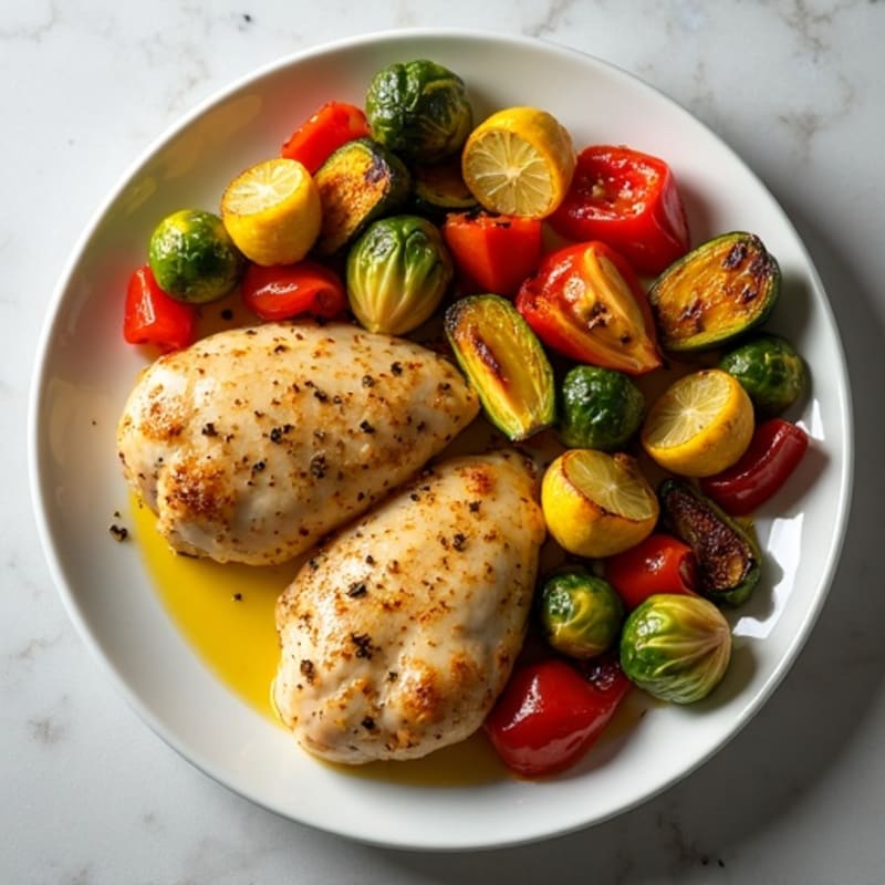 Sheet Pan Lemon Garlic Chicken with Roasted Vegetables