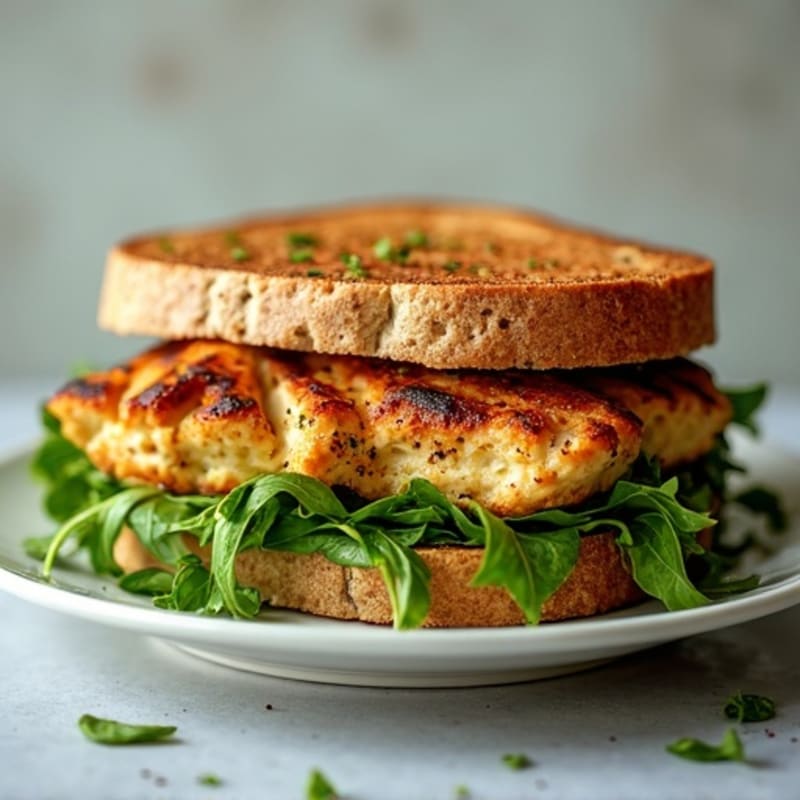 Grilled Chicken Pesto Sandwich with Fresh Arugula