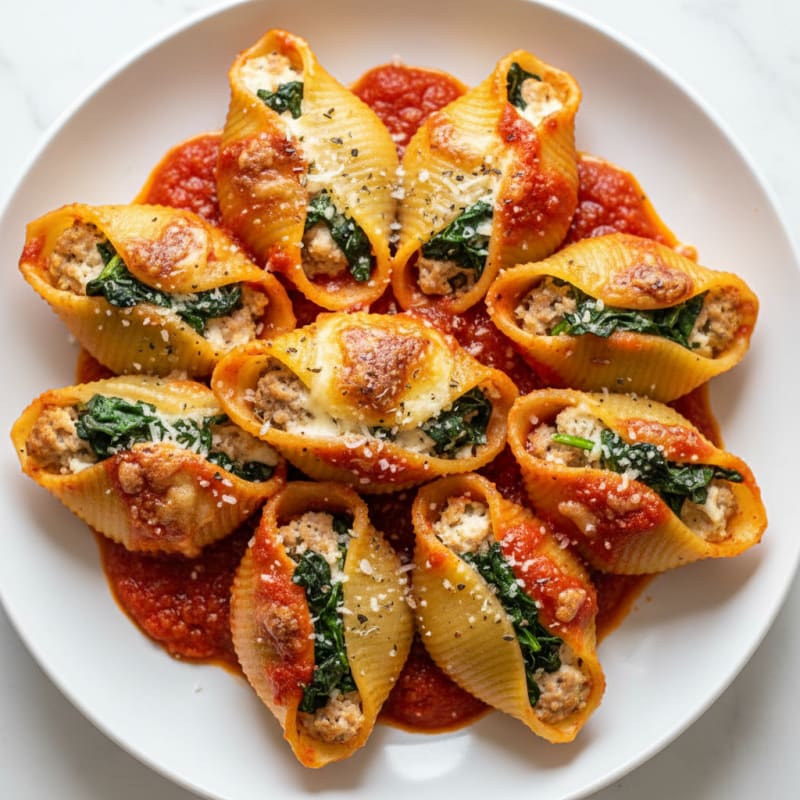 Creamy Ricotta & Spinach Stuffed Shells