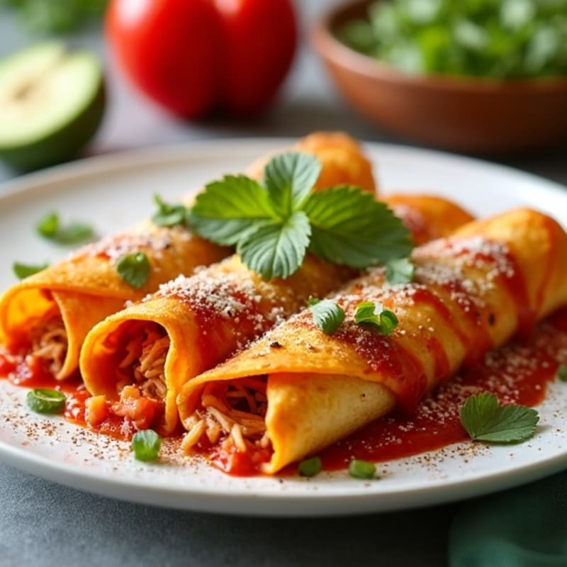 Spicy Baked Shredded Chicken Enchiladas