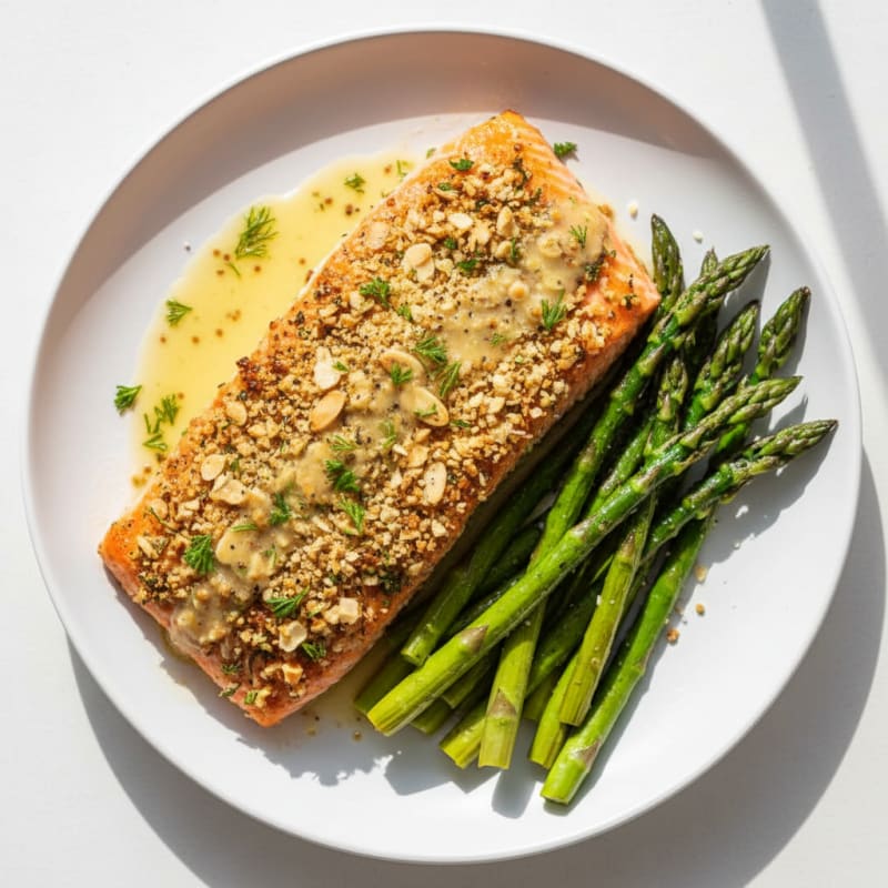 Herb-Crusted Salmon with Roasted Asparagus
