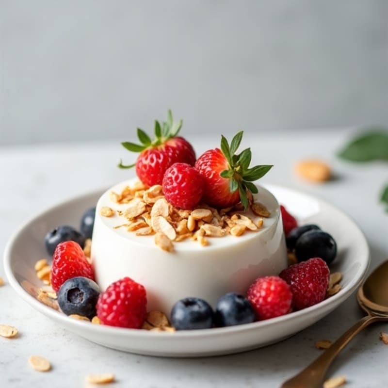 Greek Yogurt Protein Mousse with Almonds and Fresh Fruit