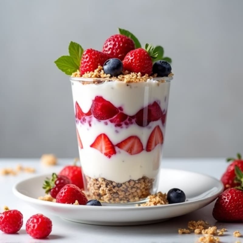 Greek Yogurt Parfait with Mixed Berries and Chia