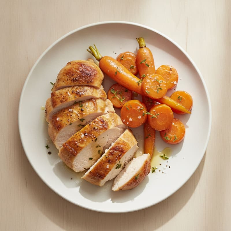 Roasted Chicken with Honey-Glazed Carrots