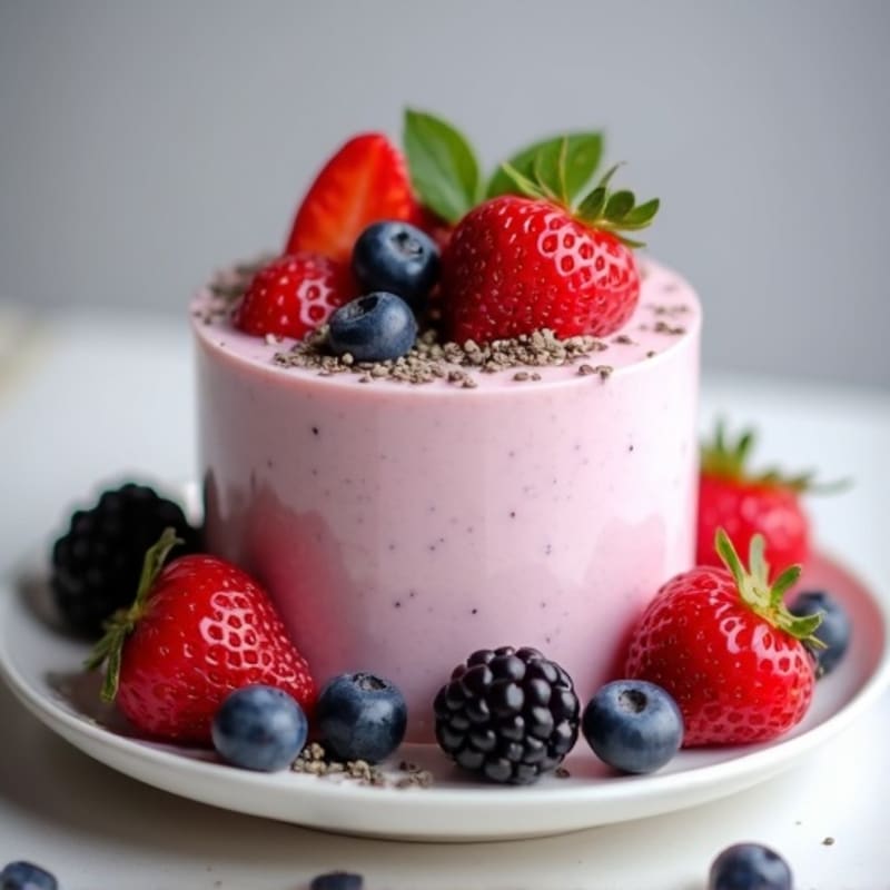 Silky Greek Yogurt Protein Mousse with Mixed Berries