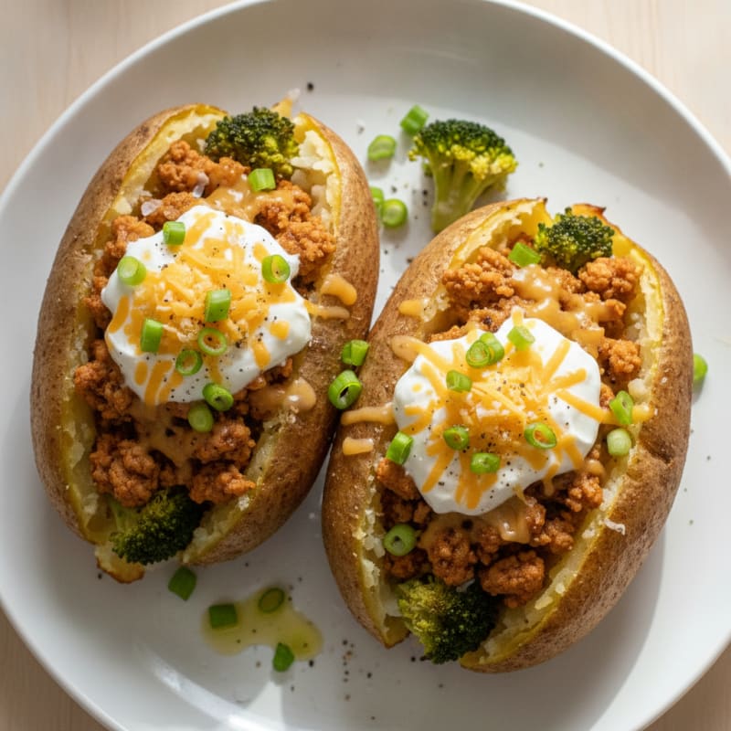 Loaded Baked Potatoes with Savory Toppings