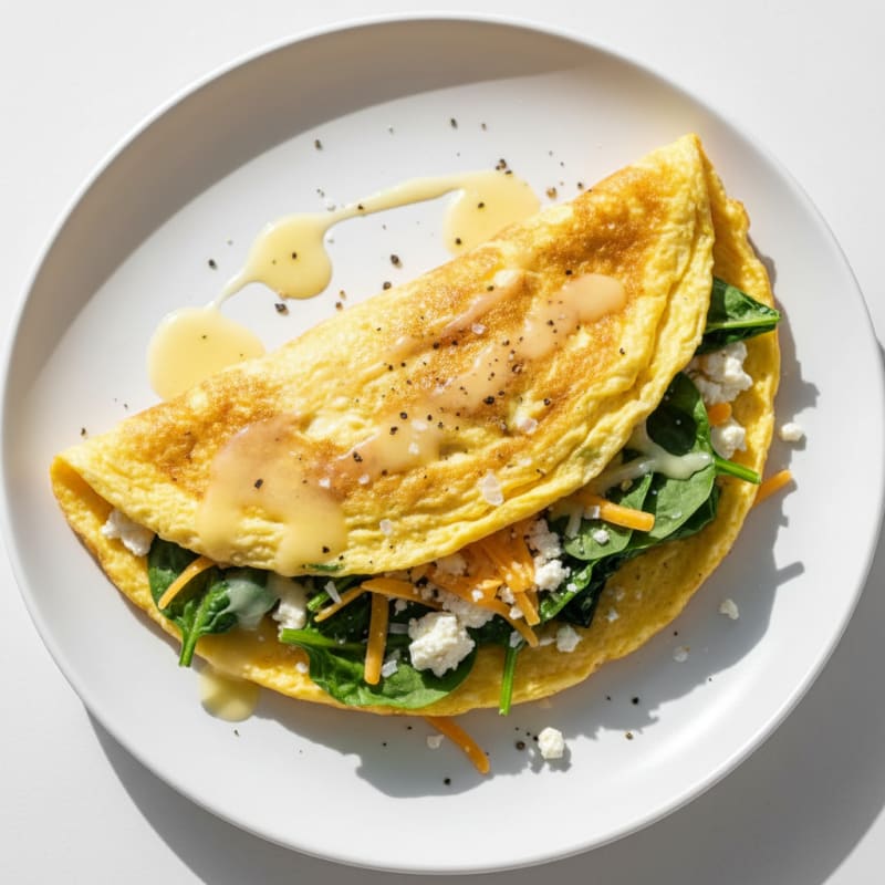 Creamy Golden Three-Cheese Omelet