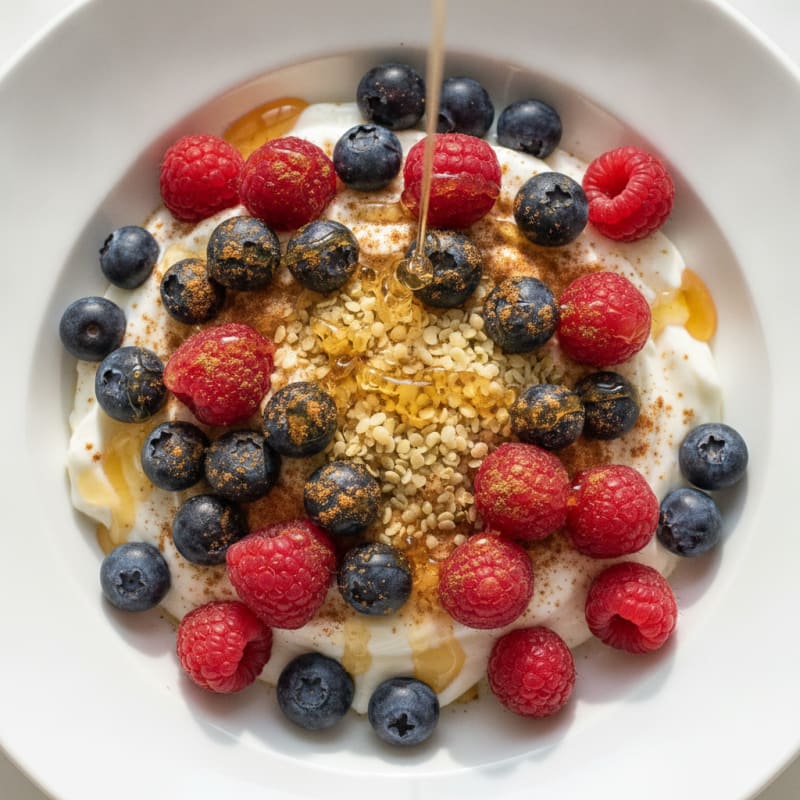 High-Protein Berry and Hemp Yogurt Bowl