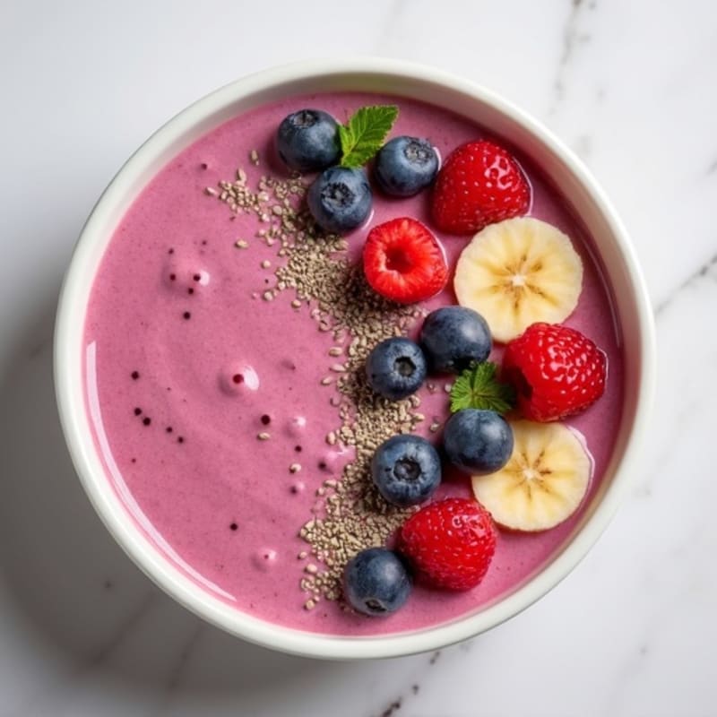 Creamy Vanilla Berry Protein Smoothie Bowl