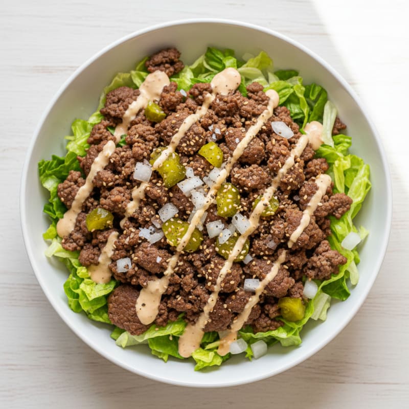 Creamy Big Mac Beef Bowls