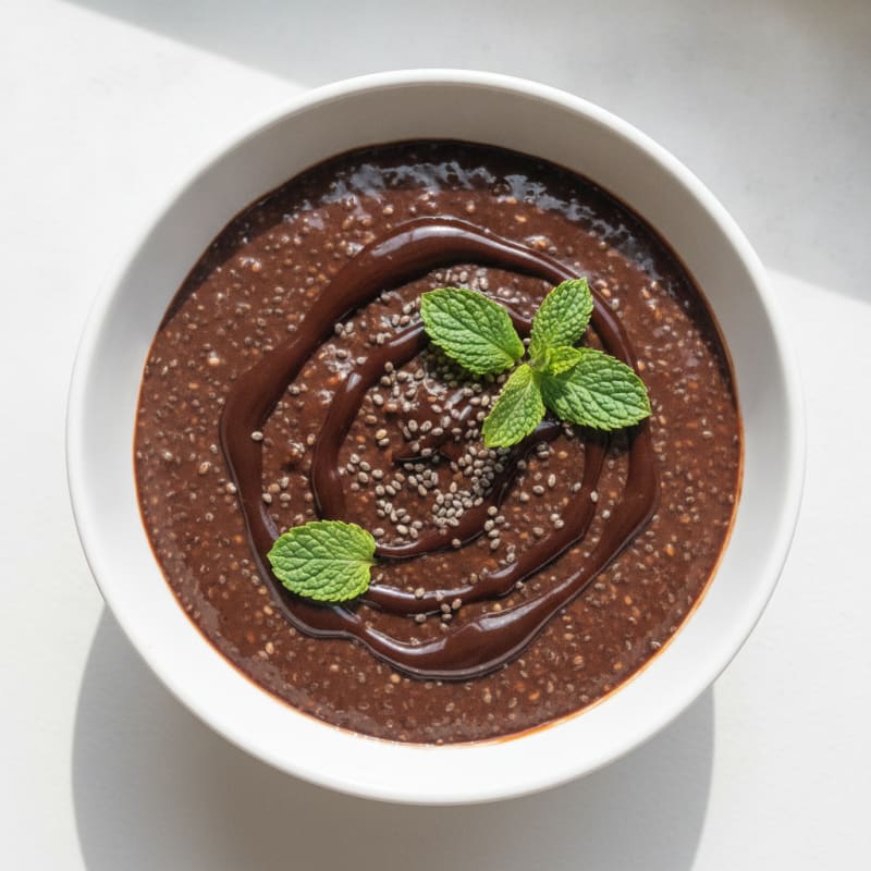 Silky Chocolate Protein Pudding with Chia Seeds