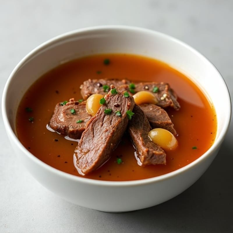 Slow-Cooked Caramelized Onion and Beef Broth Soup