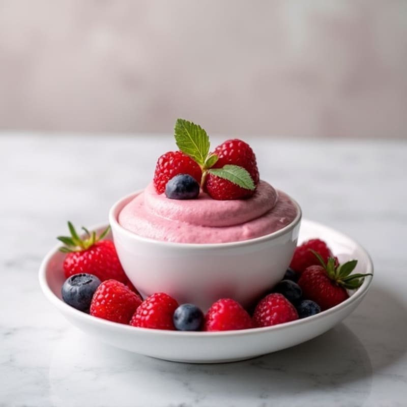 Silky Greek Yogurt Protein Mousse with Mixed Berries