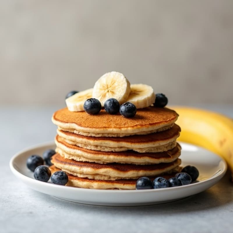 Fluffy Whole Grain Protein Pancakes with Fresh Fruit
