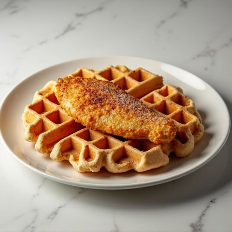 Golden Baked Chicken with Whole Wheat Protein Waffles