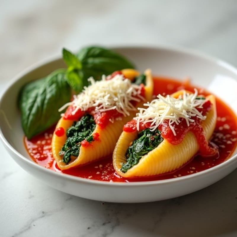 Baked Spinach Ricotta Stuffed Shells