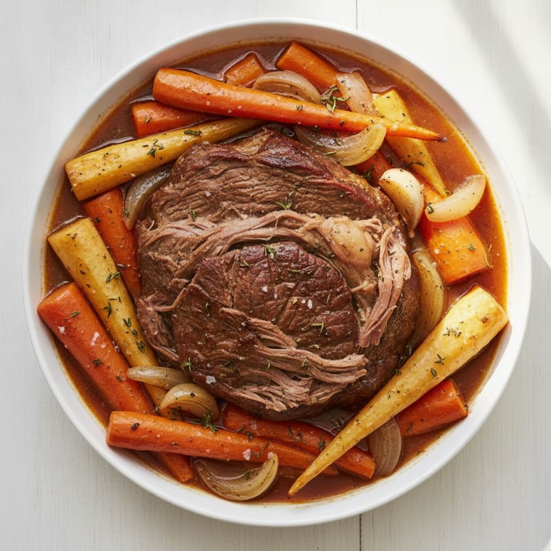 Slow-Cooked Beef Pot Roast with Root Vegetables