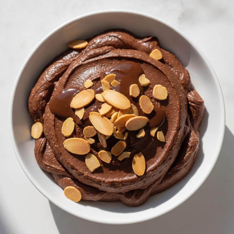 Silky Chocolate Protein Pudding with Almond Crunch