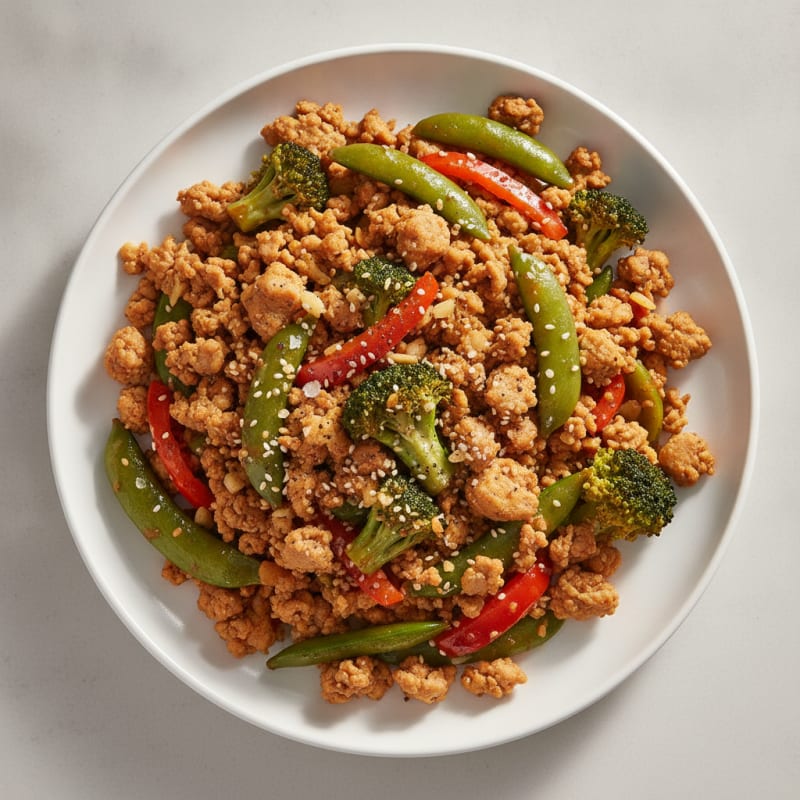Ground Chicken and Vegetable Stir-Fry