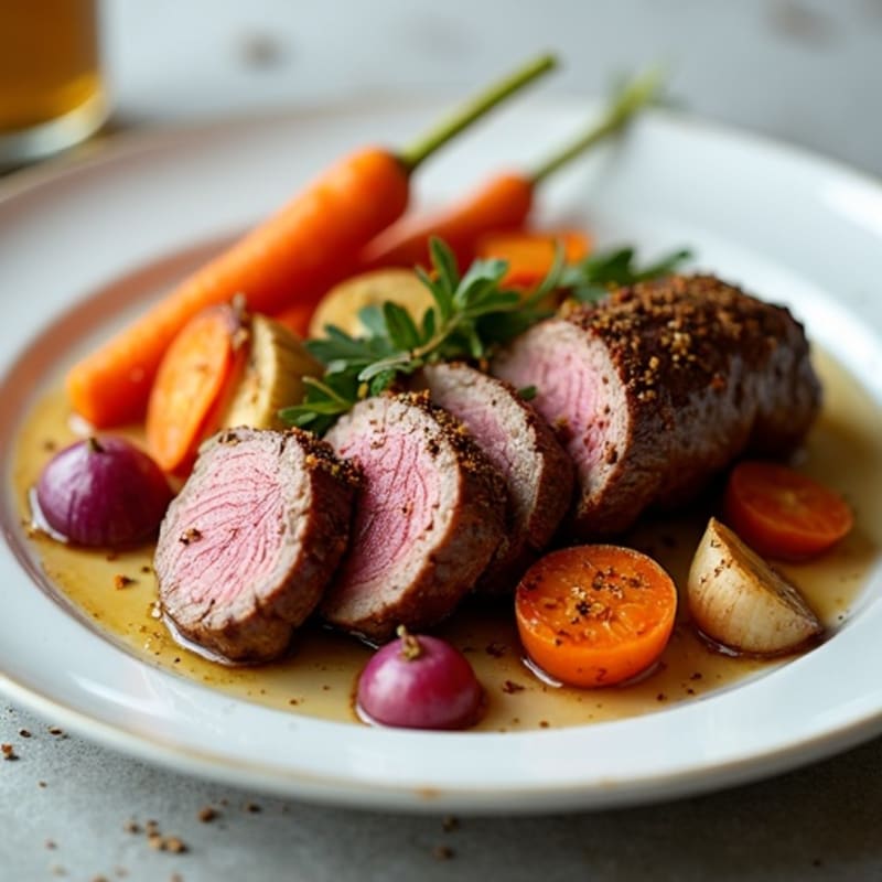 Tender Spiced Lamb with Roasted Root Vegetables