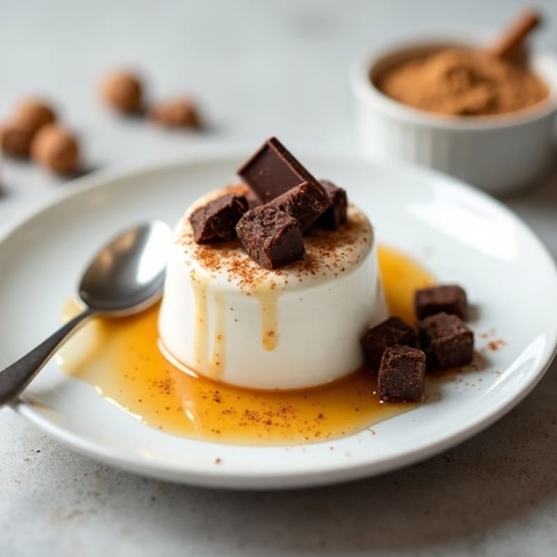 Creamy Greek Yogurt Protein Mousse with Cinnamon and Dark Chocolate