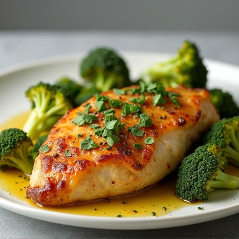 Crispy Lemon Herb Chicken with Roasted Broccoli