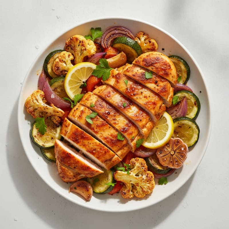 Spicy Harissa Chicken with Roasted Vegetables