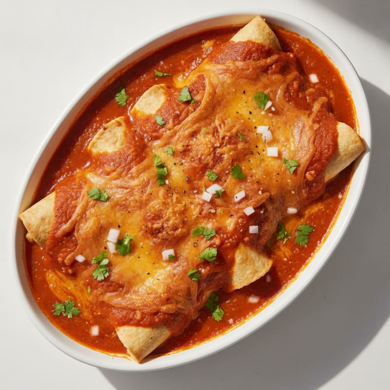Chicken Enchiladas with Red Sauce