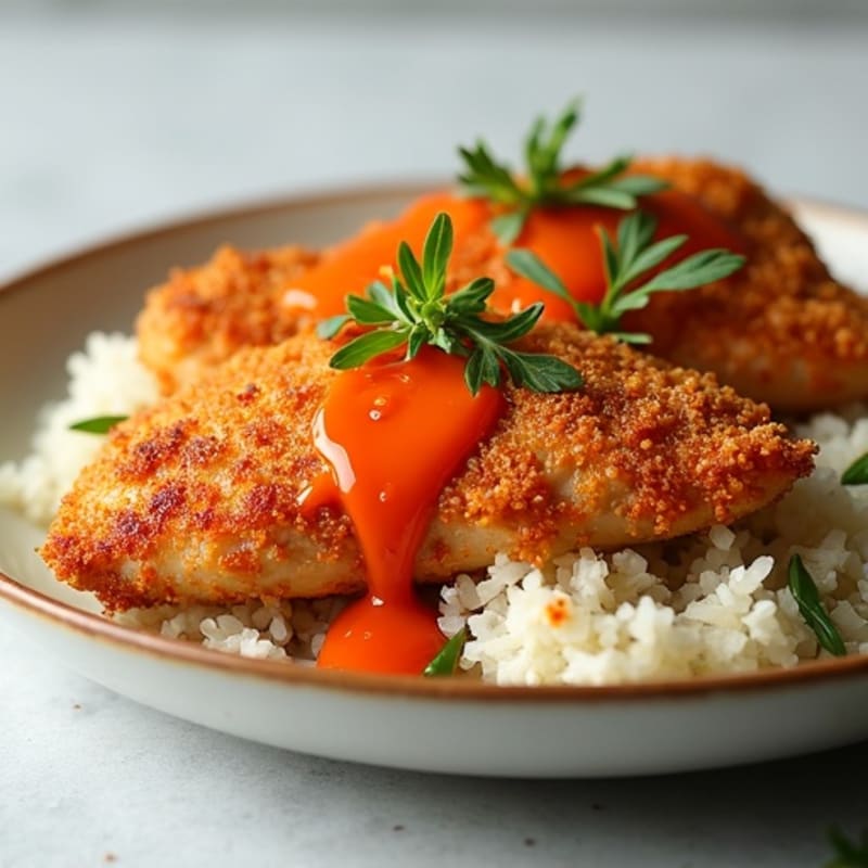 Crispy Baked Ginger-Garlic Chicken with Sweet Chili Sauce