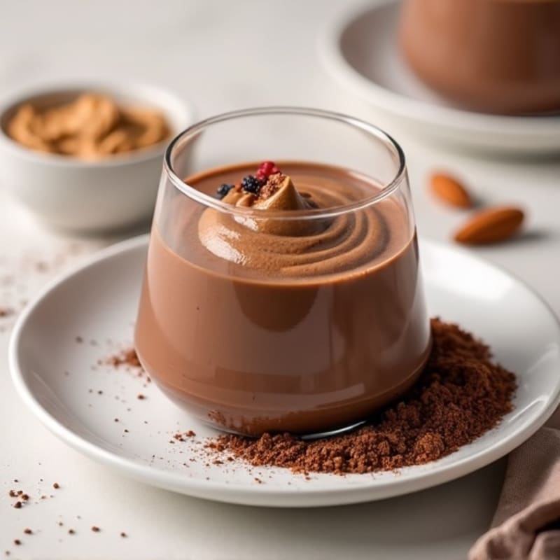 Silky Chocolate Protein Pudding with Almond Butter Swirl