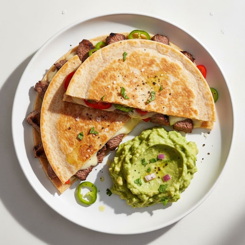 Carne Asada Quesadillas with Guacamole
