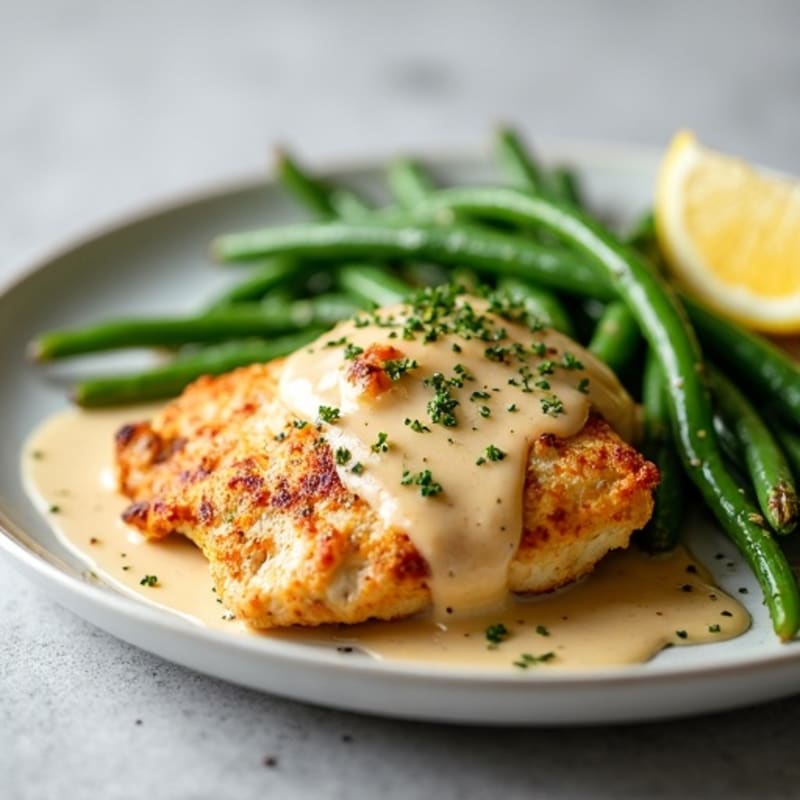 Creamy Spiced Chicken with Roasted Green Beans