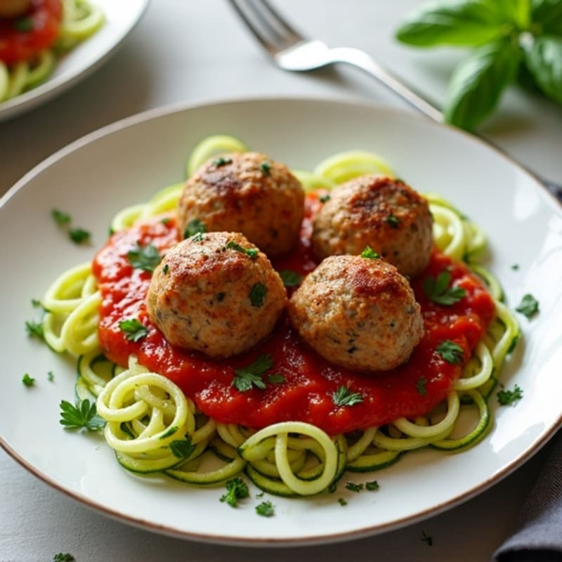 Lean Turkey Meatballs with Fresh Tomato Sauce and Zucchini Noodles