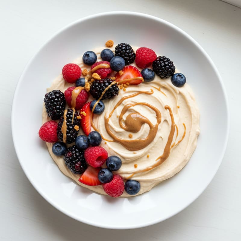 Silky Greek Yogurt Protein Mousse with Mixed Berries