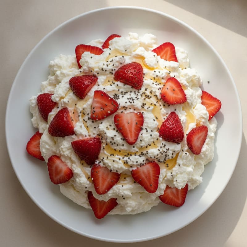 Cottage Cheese Protein Mousse with Strawberries