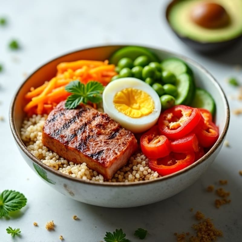 Fresh Marinated Tuna Power Bowl with Crunchy Vegetables