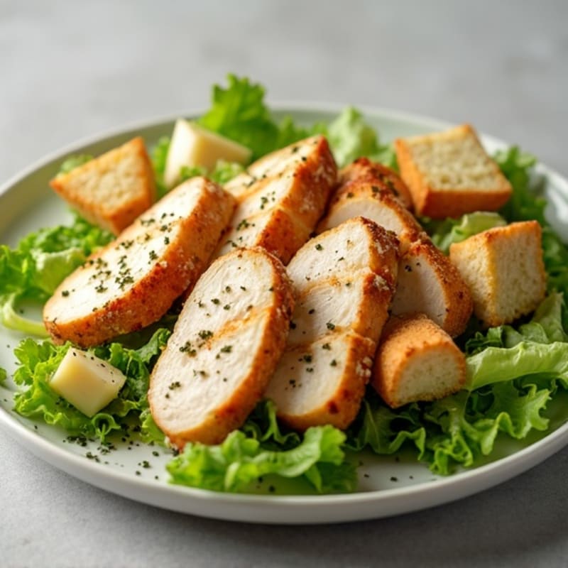 Grilled Chicken Caesar Salad with Crispy Romaine