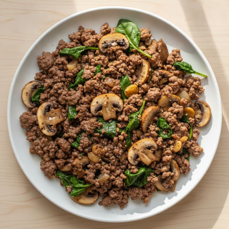 Savory Ground Beef and Mushroom Skillet