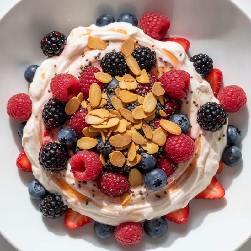Creamy Greek Yogurt Protein Parfait with Mixed Berries