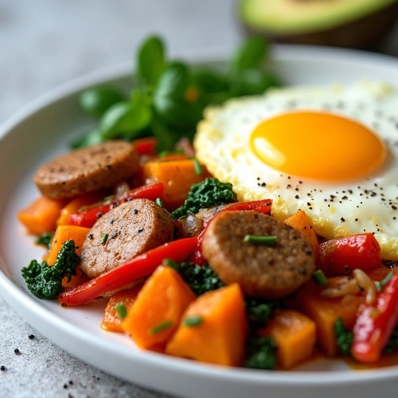 Protein-Packed Egg White Scramble with Sweet Potato Hash