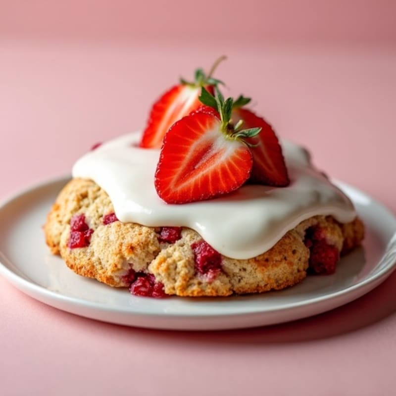 Protein-Packed Strawberry Scones with Fresh Creamy Topping