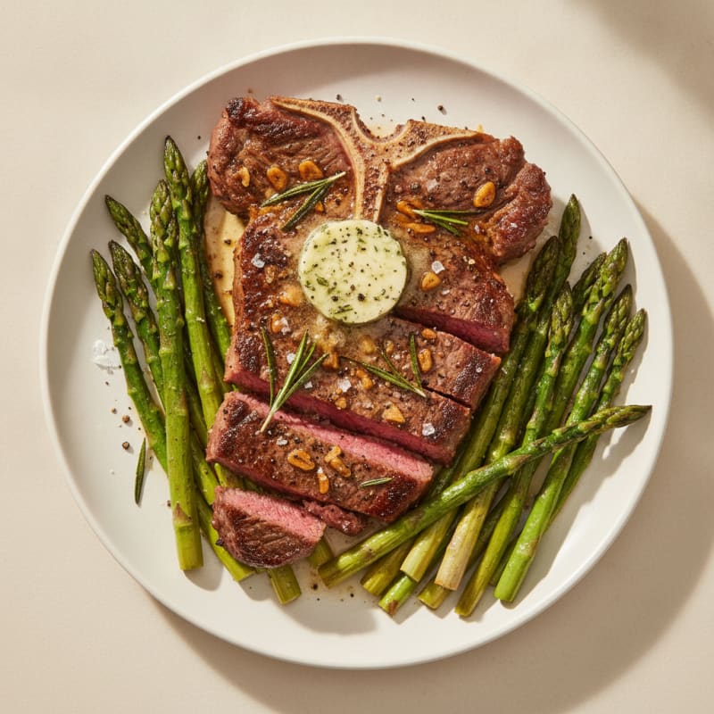 Pan-Seared T-Bone Steak with Garlic Butter