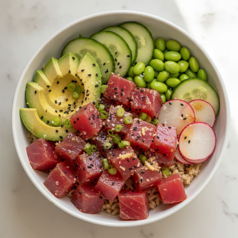 Ahi Tuna Hawaiian Poke Bowl