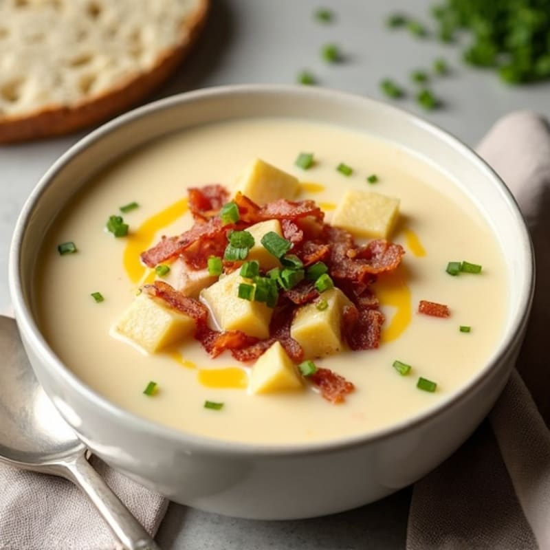 Healthy Creamy Baked Potato Soup