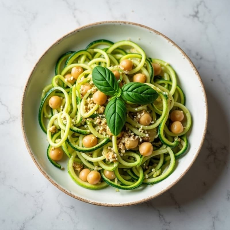 Creamy Vegan Pesto Zucchini Noodles