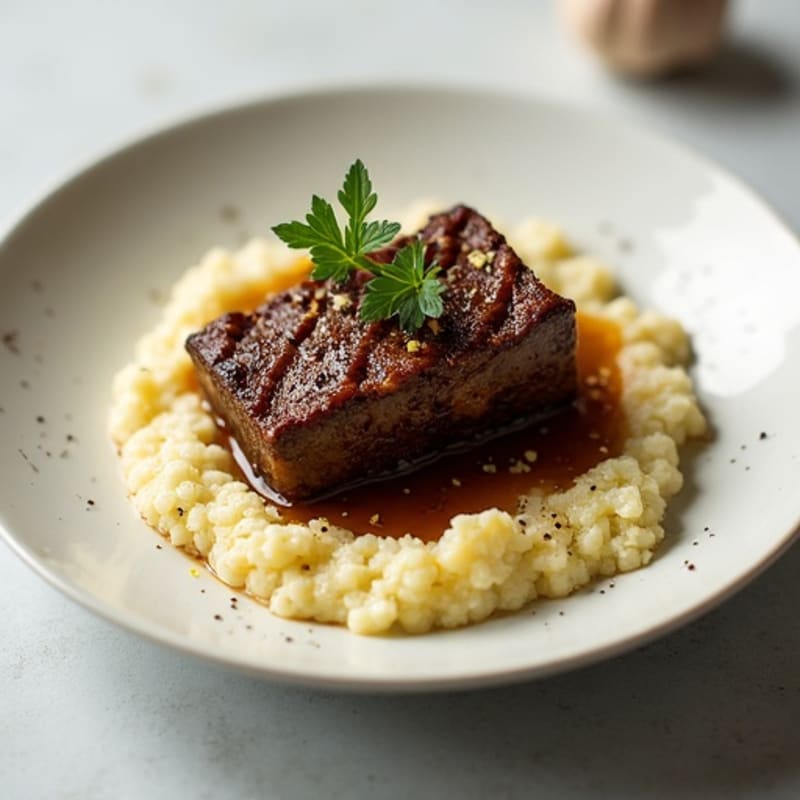 Slow-Braised Short Ribs with Creamy Cauliflower Mash